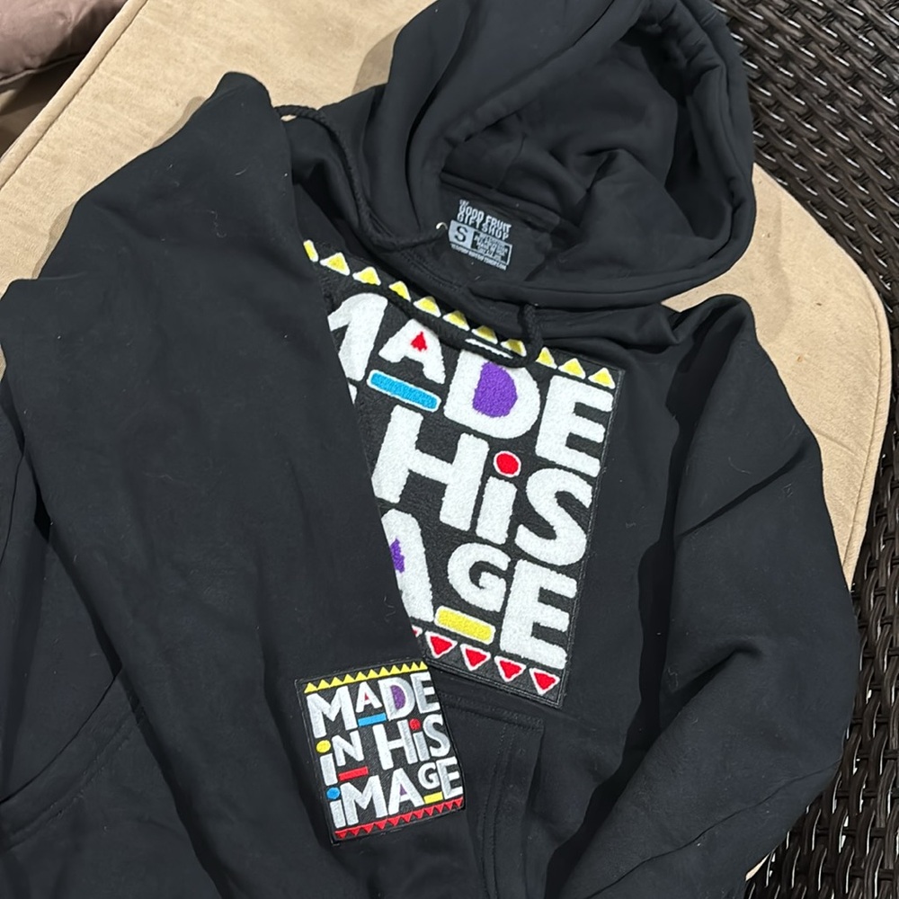 The Good Fruit Gift Shop, Black Graphic Hoodie Sz Small New Without Tags View 3